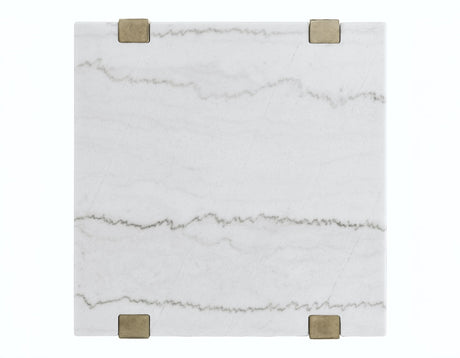 Perth White Marble End Table by Steve Silver at Eve Furniture