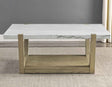 Perth White Marble Top Cocktail Table with Casters by Steve Silver at Eve Furniture