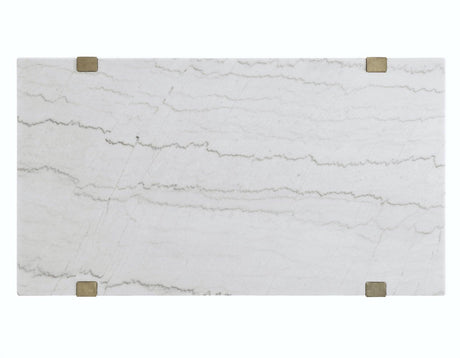 Perth White Marble Top Cocktail Table with Casters by Steve Silver at Eve Furniture