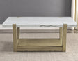 Perth White Marble Top Cocktail Table with Casters by Steve Silver at Eve Furniture