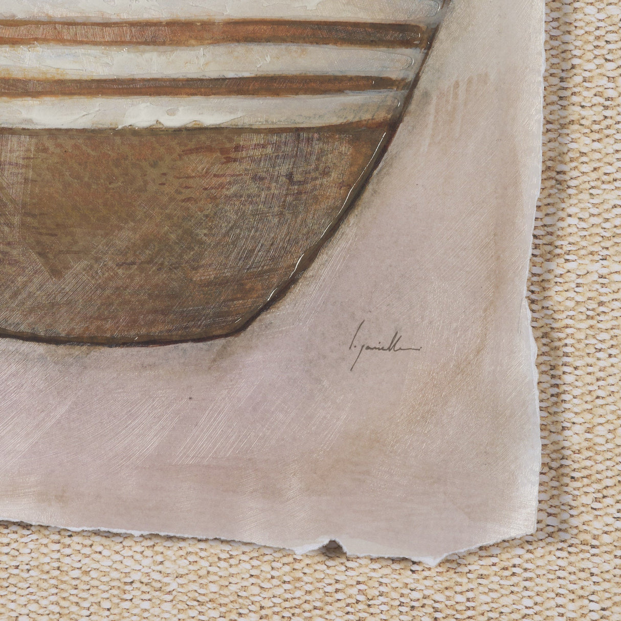 Peruvian Beginnings II by Mercana Studio Hand Embelished Textured Framed Artwork Matted under Glass by Mercana at Eve Furniture