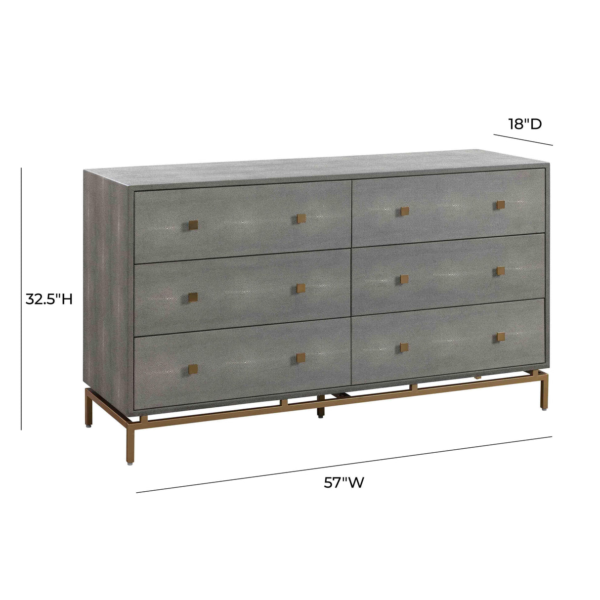 Pesce Shagreen 6 Drawer Dresser by TOV Furniture at Eve Furniture