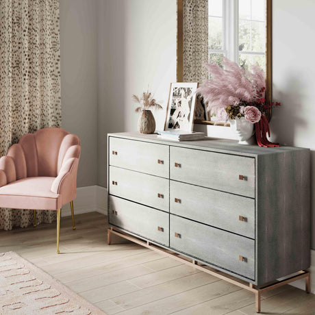 Pesce Shagreen 6 Drawer Dresser by TOV Furniture at Eve Furniture