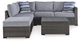 Petal Road Gray 4-Piece Outdoor Sectional Set by Ashley at Eve Furniture