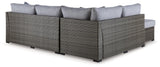 Petal Road Gray 4-Piece Outdoor Sectional Set by Ashley at Eve Furniture