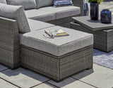 Petal Road Gray Outdoor Loveseat Sectional/Ottoman/Table Set