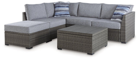 Petal Road Gray 4-Piece Outdoor Sectional Set by Ashley at Eve Furniture