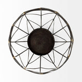 Petiole I Small Gold Toned Metal Table Candle Holder by Mercana at Eve Furniture
