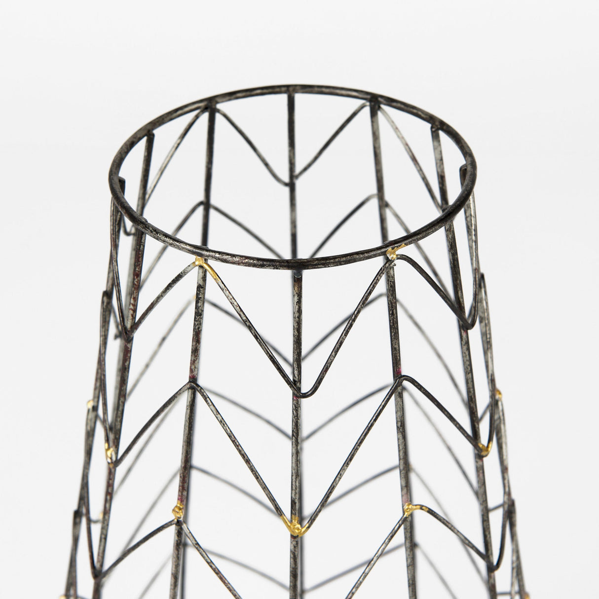 Petiole I Small Gold Toned Metal Table Candle Holder by Mercana at Eve Furniture