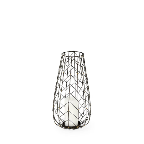 Petiole I Small Gold Toned Metal Table Candle Holder by Mercana at Eve Furniture