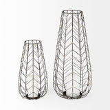 Petiole II Large Gold Toned Metal Table Candle Holder by Mercana at Eve Furniture