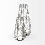 Petiole II Large Gold Toned Metal Table Candle Holder by Mercana at Eve Furniture