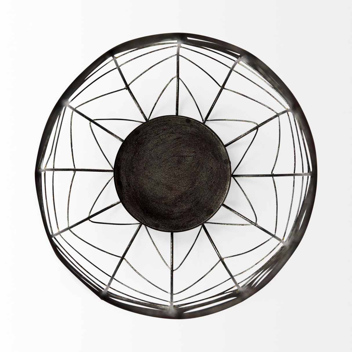 Petiole II Large Gold Toned Metal Table Candle Holder by Mercana at Eve Furniture