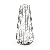 Petiole II Large Gold Toned Metal Table Candle Holder by Mercana at Eve Furniture