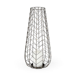 Petiole II Large Gold Toned Metal Table Candle Holder by Mercana at Eve Furniture