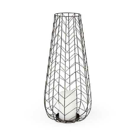 Petiole II Large Gold Toned Metal Table Candle Holder by Mercana at Eve Furniture