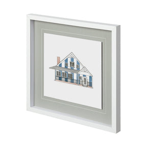 Petit Mansion IV by Jones a Hand Embellished Textured Framed Art Print Matted under Glass by Mercana at Eve Furniture