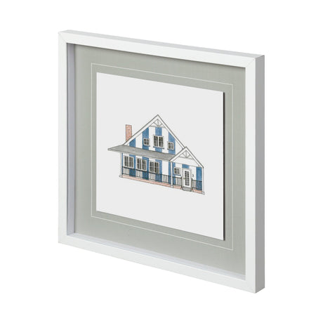 Petit Mansion IV by Jones a Hand Embellished Textured Framed Art Print Matted under Glass by Mercana at Eve Furniture