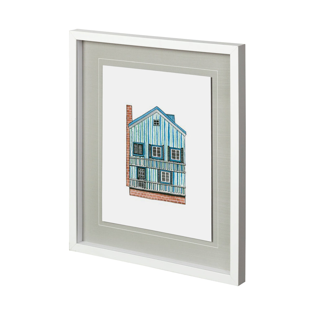 Petit Mansion V by Jones a Hand Embellished Textured Framed Art Print Matted under Glass by Mercana at Eve Furniture