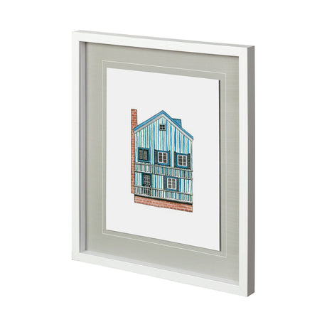 Petit Mansion V by Jones a Hand Embellished Textured Framed Art Print Matted under Glass by Mercana at Eve Furniture