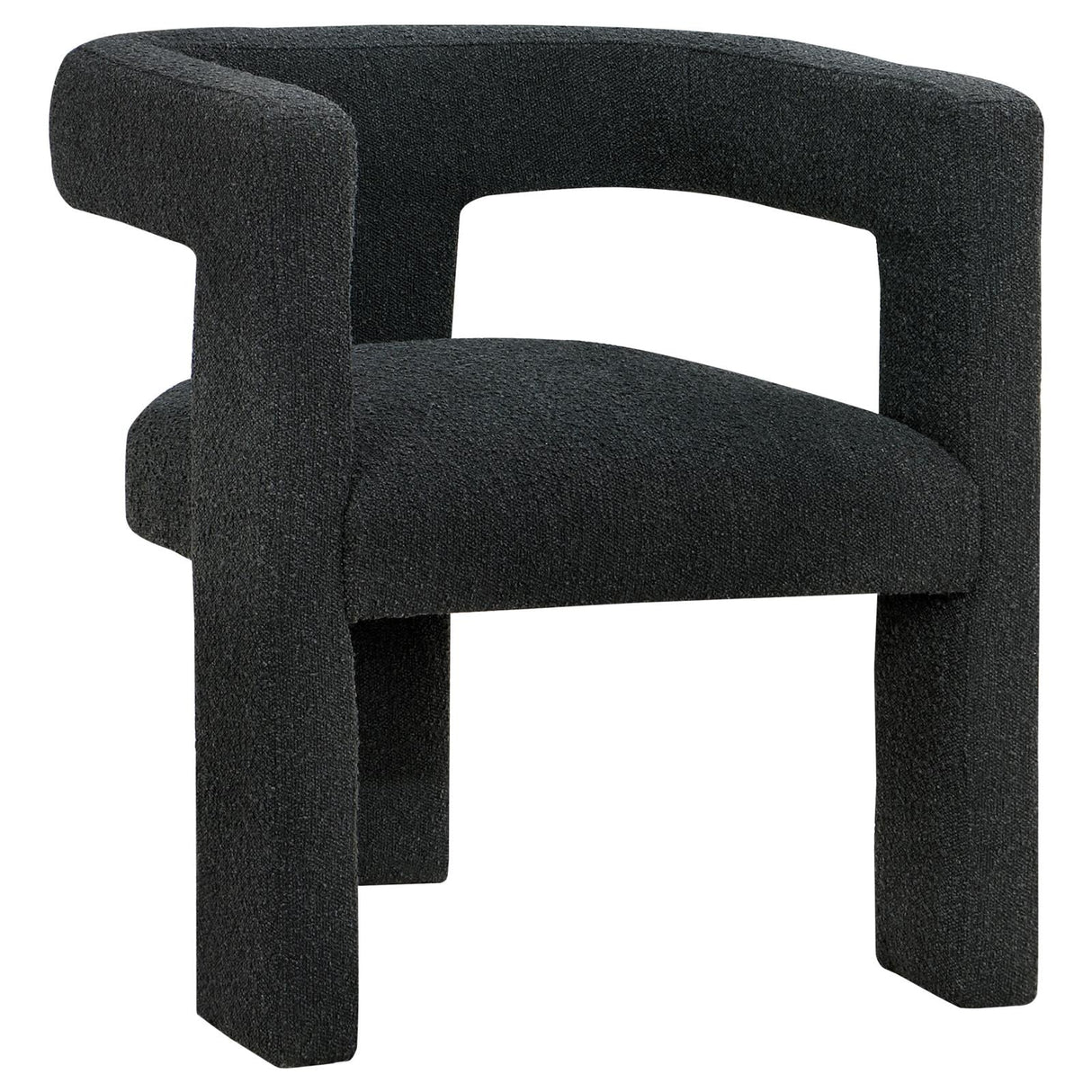 Petra Black Boucle Upholstered Accent Side Chair