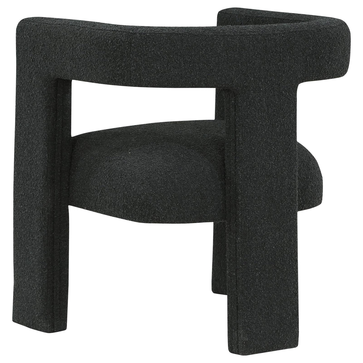 Petra Black Boucle Upholstered Accent Side Chair