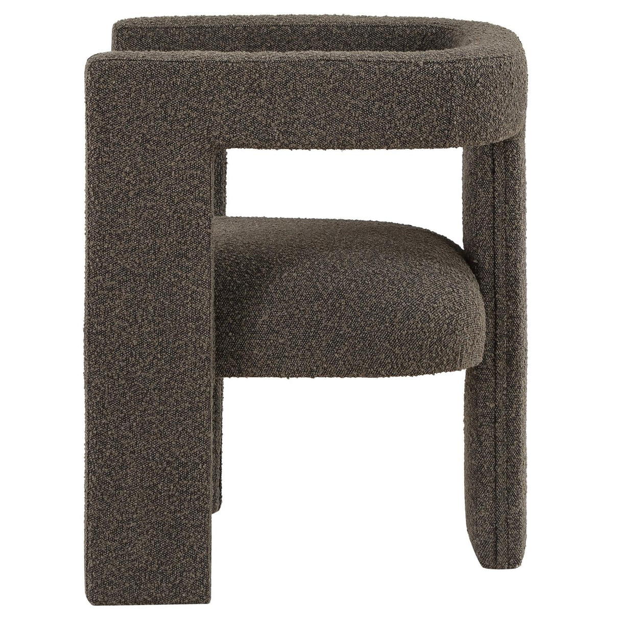 Petra Chocolate Brown Boucle Upholstered Accent Side Chair