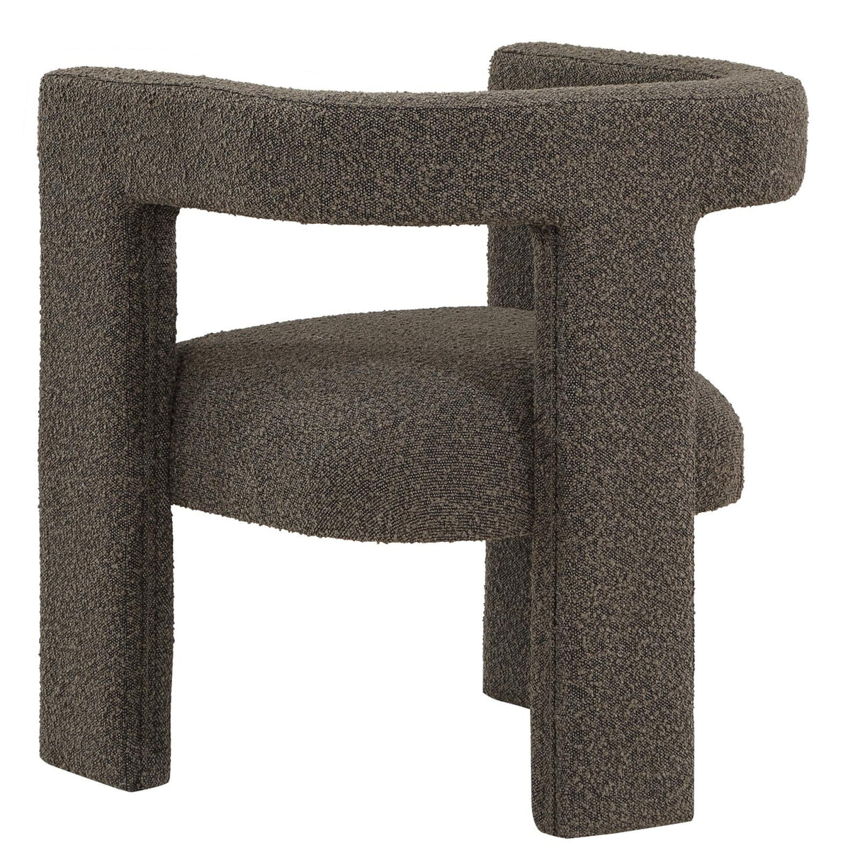 Petra Chocolate Brown Boucle Upholstered Accent Side Chair