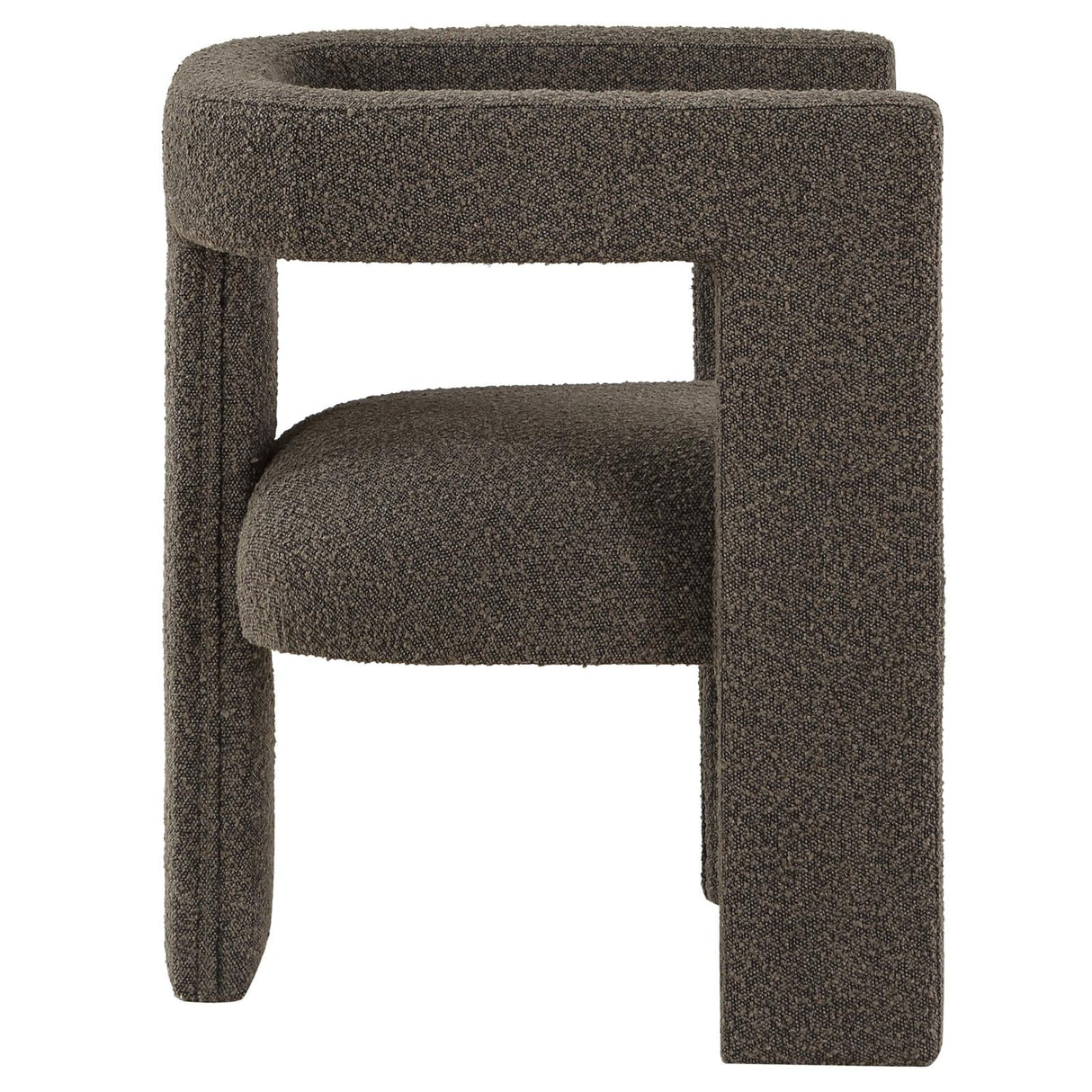 Petra Chocolate Brown Boucle Upholstered Accent Side Chair