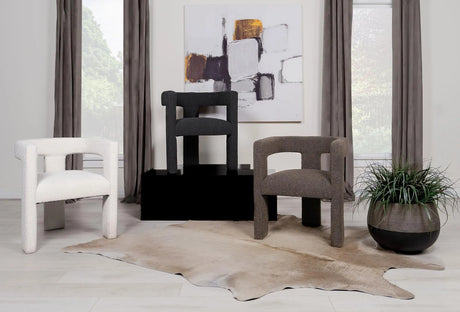 Petra Chocolate Brown Boucle Upholstered Accent Side Chair by Coaster at Eve Furniture