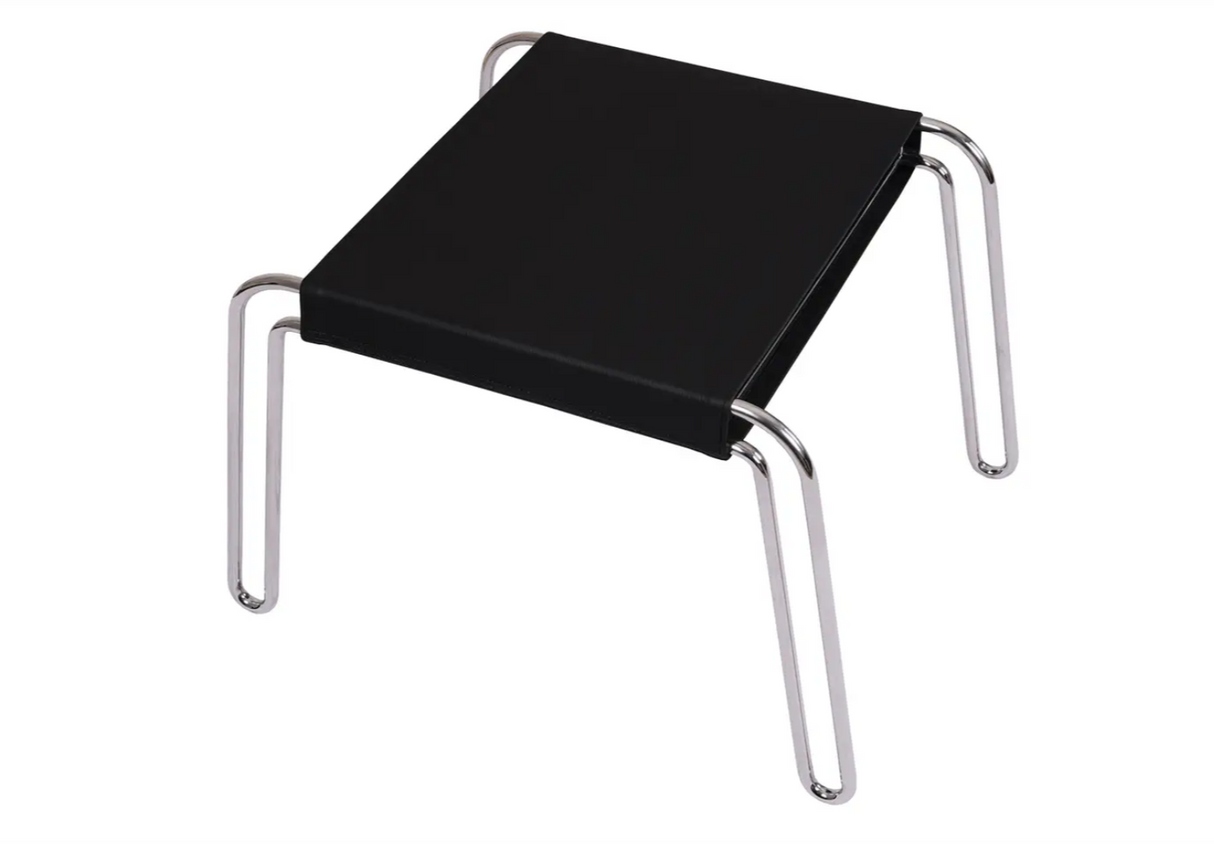 Petra Leather Stool - Black Leather by Moe's Home at Eve Furniture