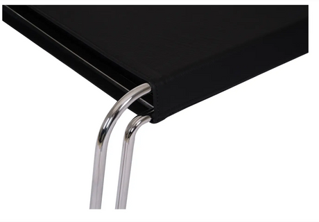 Petra Leather Stool - Black Leather by Moe's Home at Eve Furniture