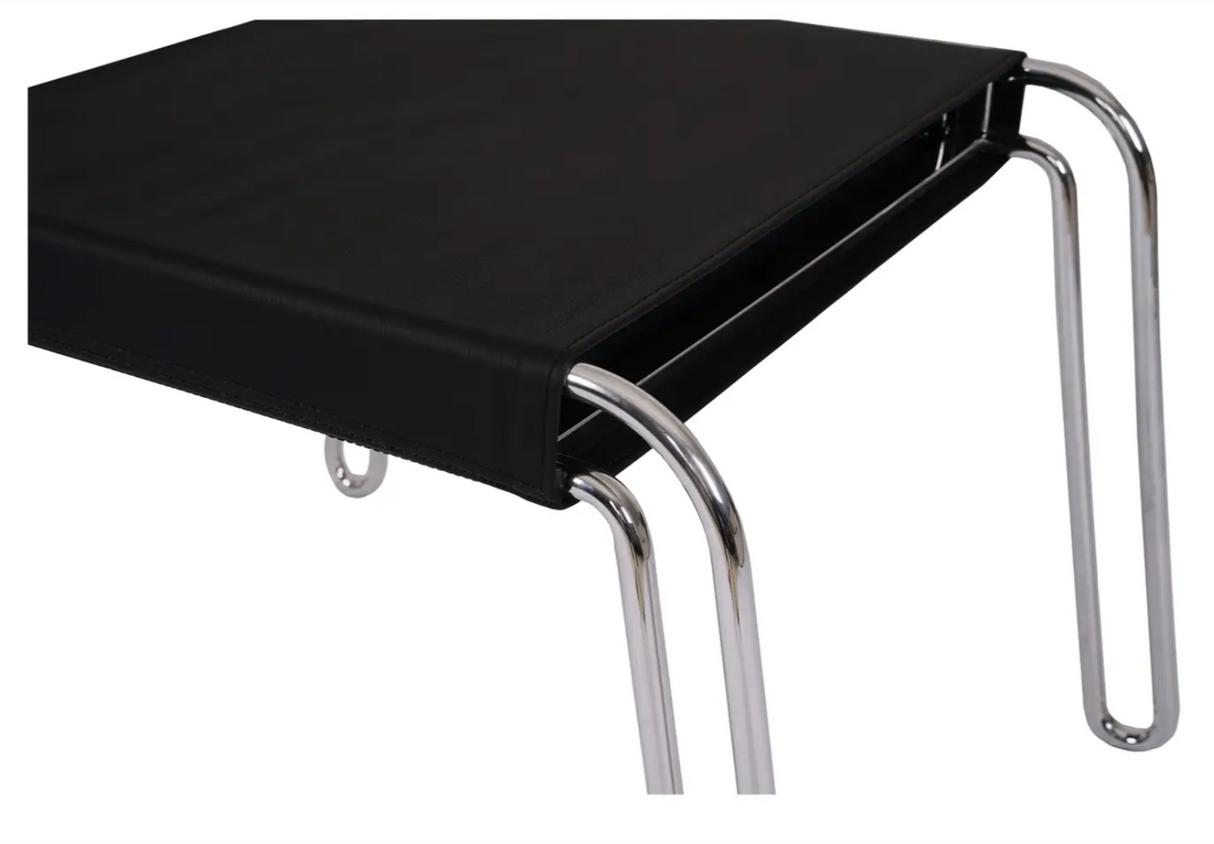 Petra Leather Stool - Black Leather by Moe's Home at Eve Furniture