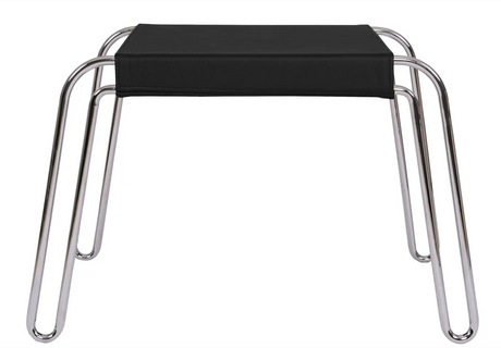 Petra Leather Stool - Black Leather by Moe's Home at Eve Furniture