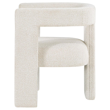 Petra White Boucle Upholstered Accent Side Chair by Coaster at Eve Furniture