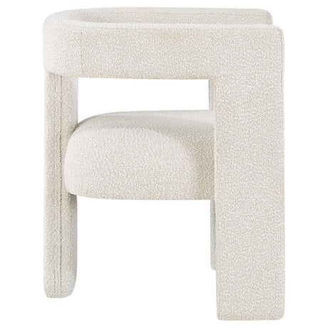 Petra White Boucle Upholstered Accent Side Chair by Coaster at Eve Furniture