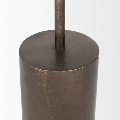 Petria Antiqued Gold Textured Metal Taper Candle Holders by Mercana at Eve Furniture