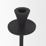 Petria Matte Black Textured Metal Taper Candle Holders by Mercana at Eve Furniture