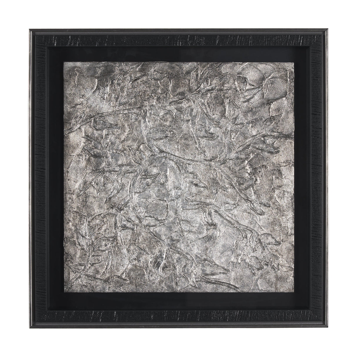 Pewter Leaves II by Morgan McLaren a Framed Art Print Matted under Glass by Mercana at Eve Furniture