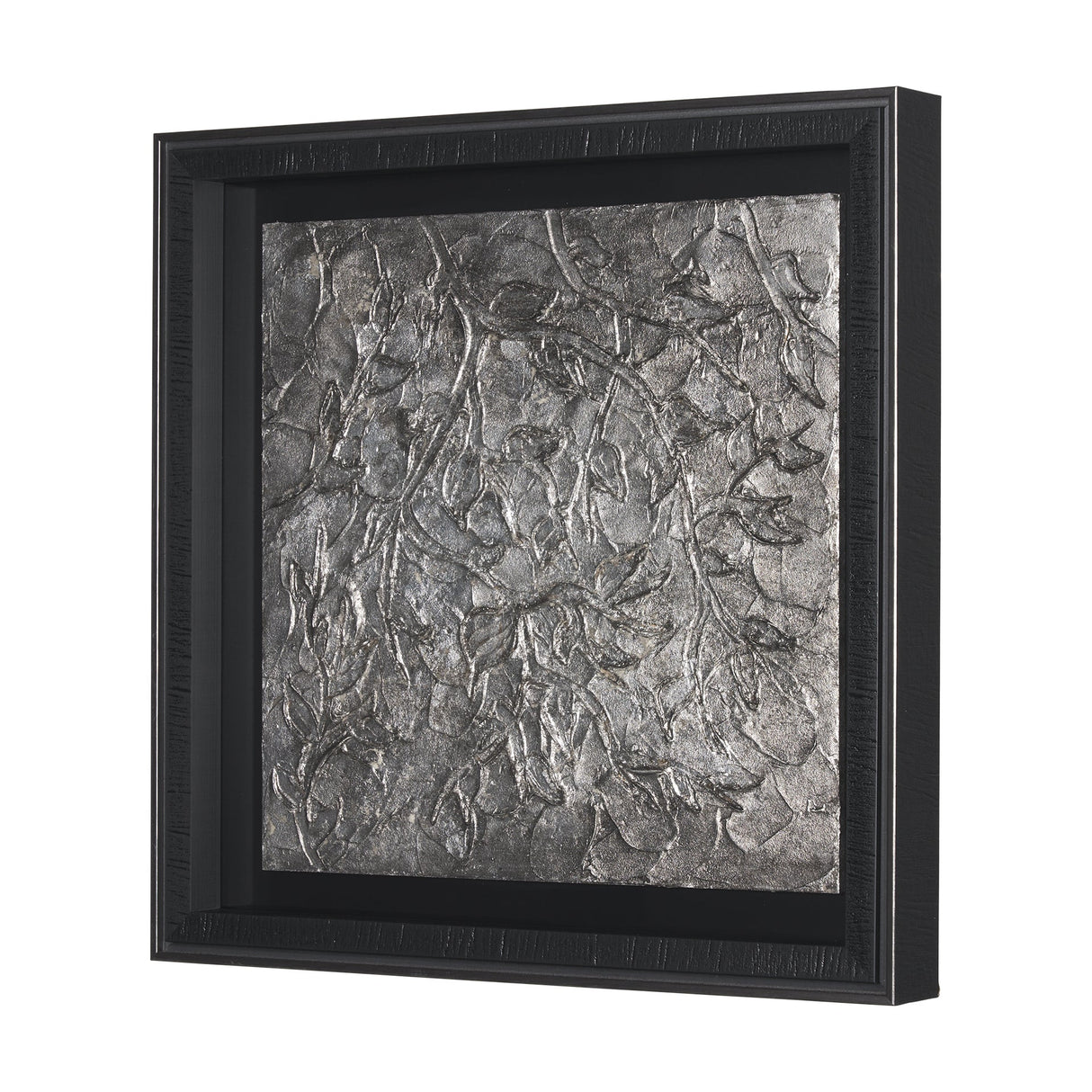 Pewter Leaves IV by Morgan McLaren a Framed Art Print Matted under Glass by Mercana at Eve Furniture