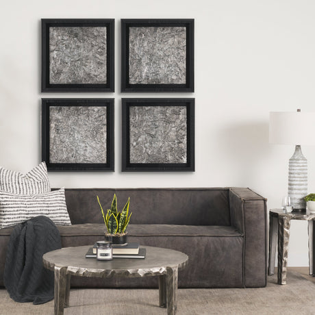 Pewter Leaves IV by Morgan McLaren a Framed Art Print Matted under Glass by Mercana at Eve Furniture