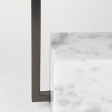Peyton 14.0L x 9.0W x 26.2H Black Metal W/Marble Cube and White Shade Table Lamp by Mercana at Eve Furniture