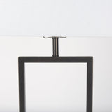 Peyton Black Metal W/Marble Cube and White Shade Table Lamp by Mercana at Eve Furniture