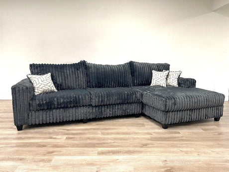 Phannon Charcoal Corduroy Right Arm Facing (RAF) Sectional by Happy Homes at Eve Furniture