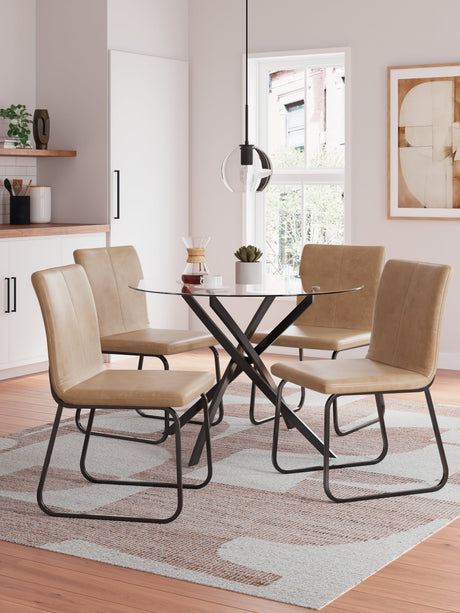 Pharwynn Brown and Black Dining Chair (Set of 4) by Ashley at Eve Furniture