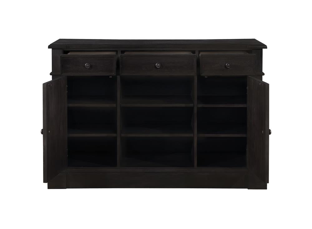 Phelps 2-Door Rectangular Server Antique Noir