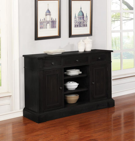 Phelps 2-Door Rectangular Server Antique Noir by Coaster at Eve Furniture