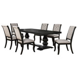 Phelps Distressed Noir 7-piece Rectangular Dining Table Set by Coaster at Eve Furniture