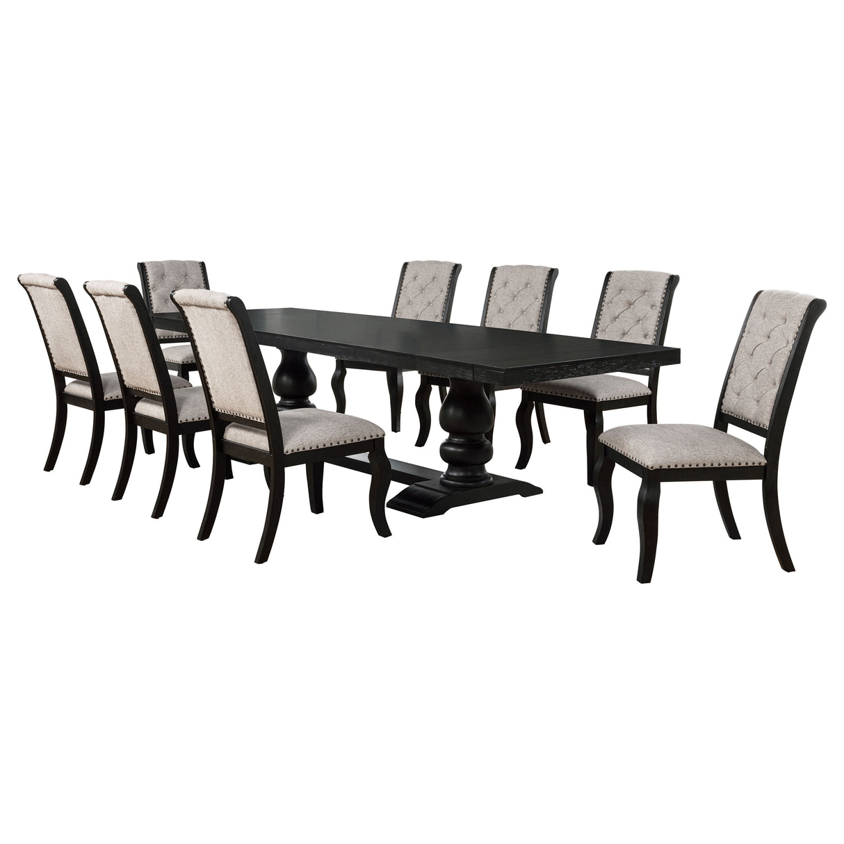 Phelps Distressed Noir 9-piece Rectangular Dining Table Set by Coaster at Eve Furniture