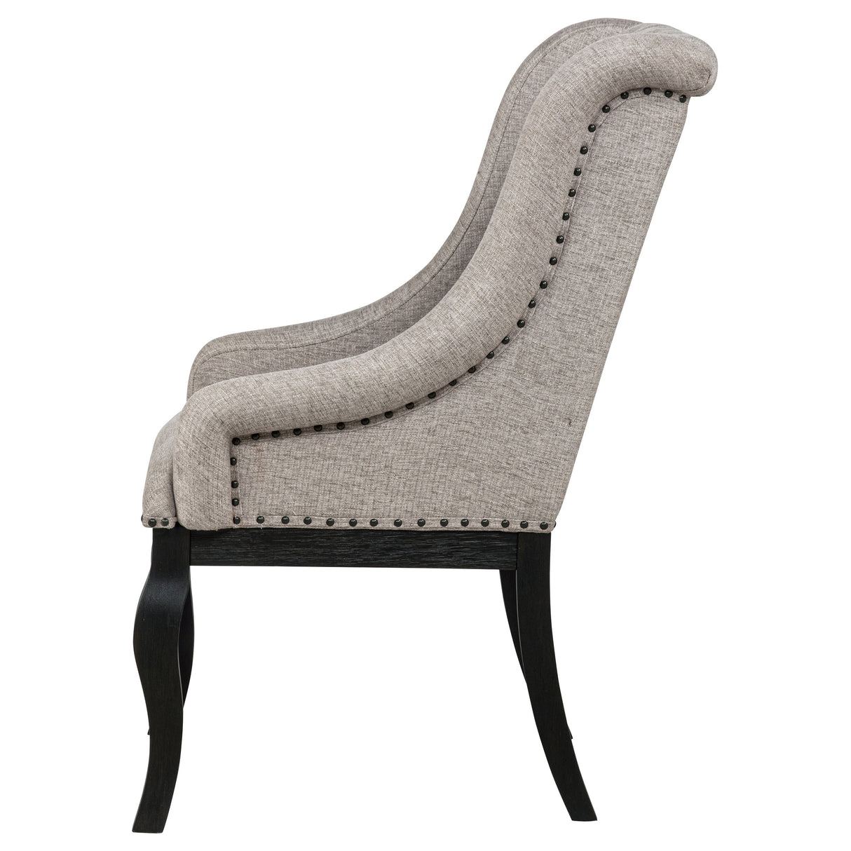 Phelps Tan Distressed Noir Upholstered Dining Arm Chair (Set of 2) by Coaster at Eve Furniture